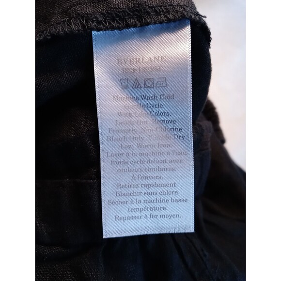 NEW Everlane Black Linen Shoestring Jumpsuit Pockets Elastic Waist Size XXS - Picture 11 of 12